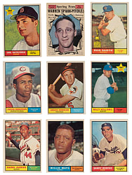 1961 Topps Collection (184) with Aaron, Koufax & Mays - Clean!