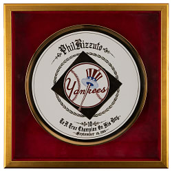 1955 Phil Rizzuto Day Presentation Plate in Neatly Framed Display