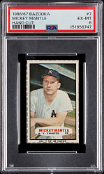 1966-1967 Bazooka #7 Mickey Mantle Hand Cut PSA EX-MT 6