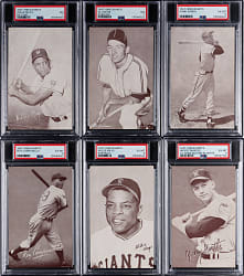 1947-1966 Exhibits Collection (75) Different with (12) PSA Graded Hall of Famers Including (2) Mays, Aaron & Mays