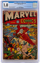 1942 Timely Comics Marvel Mystery Comics #35 Mickey Spillane Text Feature - CGC 1.0