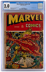 1945 Timely Comics Marvel Mystery Comics #66 Last Japanese War Cover - CGC 2.0