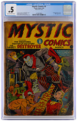 1942 Timely Comics Mystic Comics #8 Bondage Torture Cover Featuring the Destroyer - CGC .5