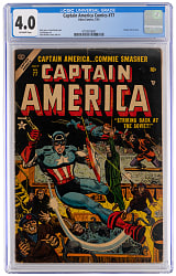 1954 Atlas Comics Captain America Comics #77 Early John Romita Sr. Super-Hero Cover - CGC 4.0