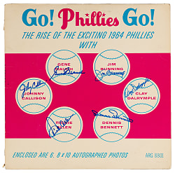 1964 Philadelphia Phillies Multi-Signed "Go! Phillies Go!" Record Album with (6) Signatures Including Bunning & Allen