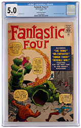 1966 Marvel Comics Fantastic Four #1 Golden Record Reprint - CGC 5.0