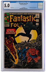 1966 Marvel Comics Fantastic Four #52 First Black Panther - CGC 5.0
