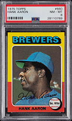 1975 Topps #660 Hank Aaron PSA NM-MT 8