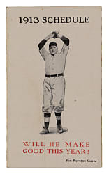 1913 Durham-Duplex razor Co. Pittsburgh Pirates/Cincinnati Reds Pocket Schedule with Christy Mathewson Endorsement