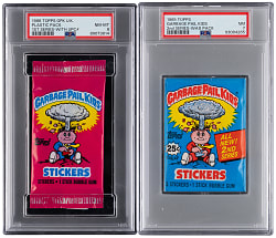1985 & 1986 Topps Garbage Pail Kids Unopened Wax Pack PSA Graded Pair with U.K. Version