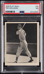 Lot # 5: 1939 Play Ball #92 Ted Williams Rookie PSA NM 7