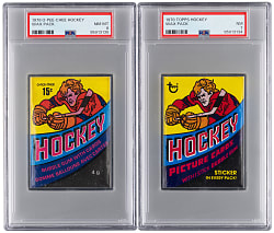 1978-1979 Topps & O-Pee-Chee Hockey Unopened Wax Pack PSA Graded Pair