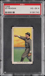 1909-1911 T206 White Border Ed Reagan Southern Leaguer PSA VG-EX 4 - Old Mill Back
