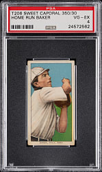 1909-1911 T206 White Border Home Run Baker PSA VG-EX 4