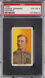 1909-1911 T206 White Border Hughie Jennings Portrait PSA VG-EX 4