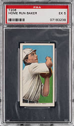 1909-1911 T206 White Border Home Run Baker PSA EX 5