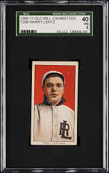 1909-1911 T206 White Border Harry Lentz (Sentz) Southern Leaguer SGC VG 3 - Old Mill Back