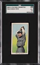 1909-1911 T206 White Border Charlie Fritz Southern Leaguer SGC VG+ 3.5 - Old Mill Back