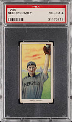 1909-1911 T206 White Border Scoops Carey Southern Leaguer PSA VG-EX 4