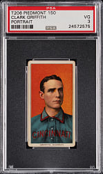 1909-1911 T206 White Border Clark Griffith Portrait PSA VG 3