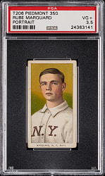 1909-1911 T206 White Border Rube Marquard Portrait PSA VG+ 3.5