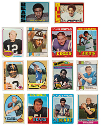 1970-1980 Topps Football Hall of Fame & Star Collection (129) with Namath, Payton, Staubach & Unitas