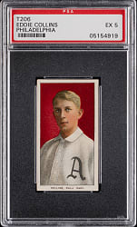 1909-1911 T206 White Border Eddie Collins Philadelphia PSA EX 5