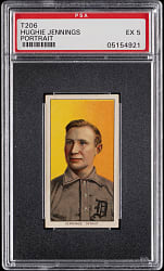 1909-1911 T206 White Border Hughie Jennings Portrait PSA EX 5