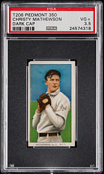 1909-1911 T206 White Border Christy Mathewson Dark Cap PSA VG+ 3.5
