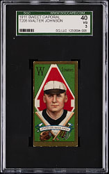 1911 T205 Gold Border Walter Johnson SGC VG 3