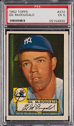 1952 Topps #372 Gil McDougald Rookie High Number PSA EX 5