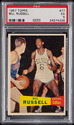 1957-1958 Topps Basketball #77 Bill Russell Rookie PSA EX 5