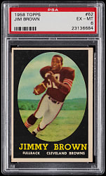 1958 Topps Football #62 Jim Brown Rookie PSA EX-MT 6