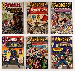 1964-1965 Marvel Comics The Avengers #7-19 Near-Complete Run (11/13) with #9 First Wonder Man & #16 New Lineup
