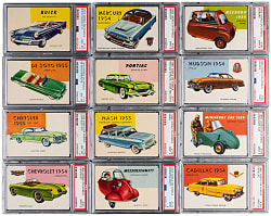 1954-1955 Topps World on Wheels PSA Graded Complete Set (180/180) with Complete High Number Set - #3 PSA Set Registry (8.39 GPA) with (8.35 High Number GPA) Including (6) Red Backs!