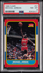 1986-1987 Fleer Basketball #57 Michael Jordan Rookie PSA NM-MT 8