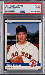 1984 Fleer Update #U-27 Roger Clemens Rookie PSA MINT 9