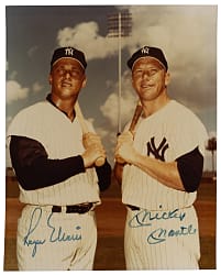 Mickey Mantle & Roger Maris Dual-Signed Photograph - JSA LOA