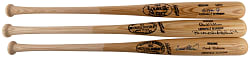 Baltimore Orioles Legends Single-Signed Bat Trio with Ripken Jr., B. Robinson & F. Robinson