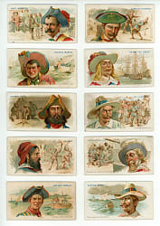 1888 N19 Allen & Ginter Pirates of the Spanish Main Partial Set (34/50) with Captain Kidd