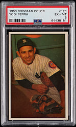 1953 Bowman Color #121 Yogi Berra PSA EX-MT 6