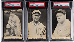 1961 Wrigley Field Hall of Fame Exhibits Complete High-Grade Set (24) Including PSA Graded Cobb, Gehrig & Ruth