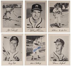 1953-1957 Spic and Span Milwaukee Braves 7x10 Near Complete Set (13/14) with Autographed Eddie Mathews
