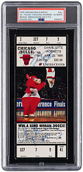 1995 Michael Jordan and Alonzo Mourning Dual-Signed Full Ticket - PSA/DNA Authentic with Jordan Wears #45 Noted