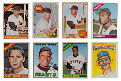 1966-1969 Topps Hall of Fame Superstar Collection (13) with Aaron, Koufax, Mantle & Mays