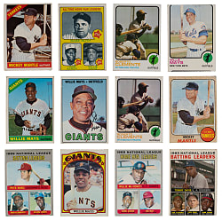 1964-1974 Topps Hall of Fame Superstar Collection (16) with Aaron, Clemente, Mantle & Mays