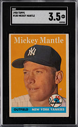 1958 Topps #150 Mickey Mantle SGC VG+ 3.5