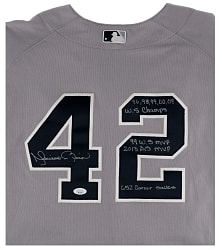 Mariano Rivera Possibly Unique Signed New York Yankees Jersey with Extensive Inscriptions - Full JSA