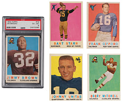 1959 Topps Football Complete Set (176) with PSA EX-MT 6 Jim Brown