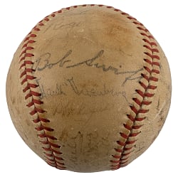 1945 World Champions Detroit Tigers Team-Signed Baseball (27) Including Hank Greenberg - PSA LOA